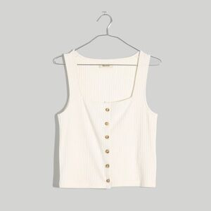 Madewell Ribbed Button-Front Crop Tank Sz. M